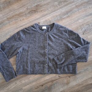 Aritzia Wilfred Softspoke Grey Cropped Cardigan XL